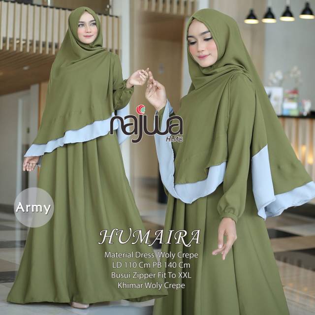 RHS ~ humaira gamis hijab syari murah premium ori solo by najwa hijab