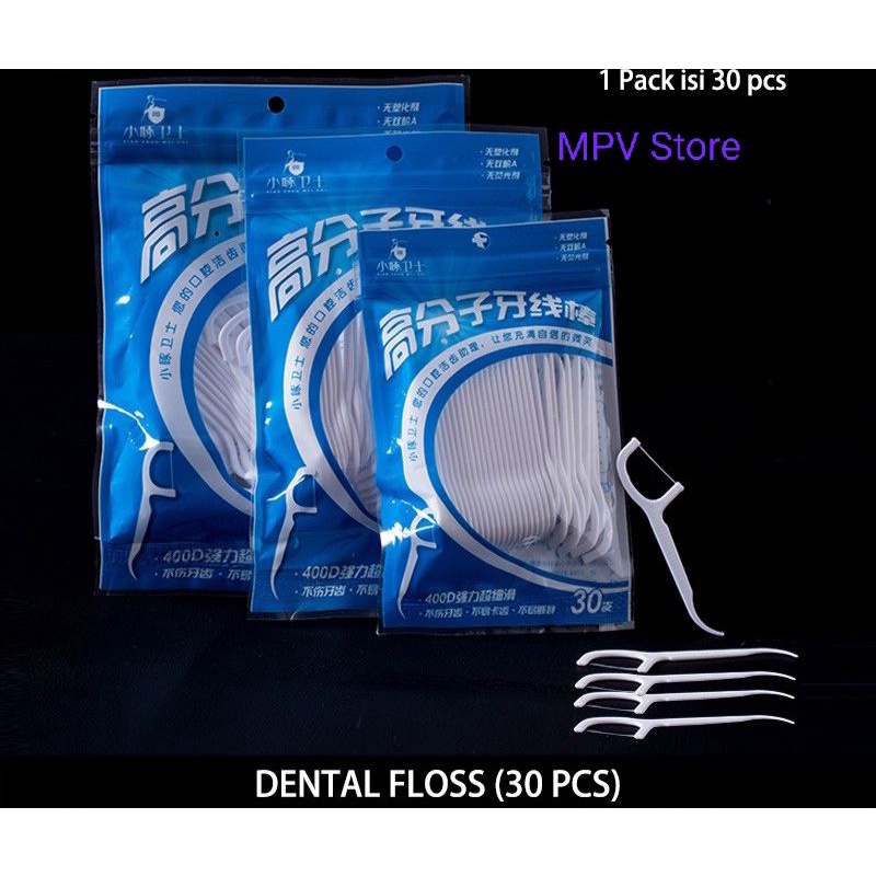 Dental Floss 30 Pcs Benang Busur Tusuk Gigi Isi 30 Pcs