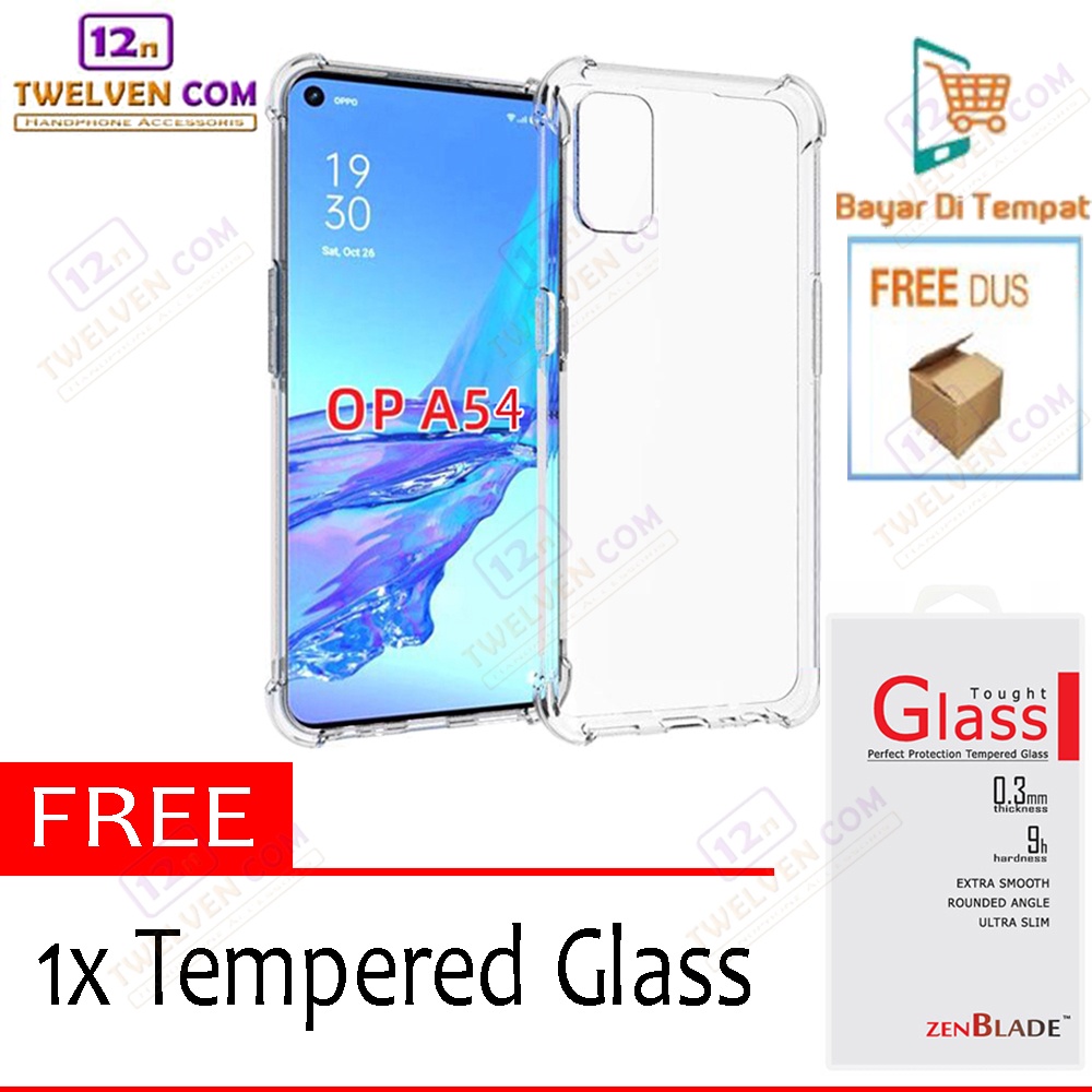 [FLASH SALE] Case Anti Crack Anti Shock Softcase Oppo A54 - Free Tempered Glass