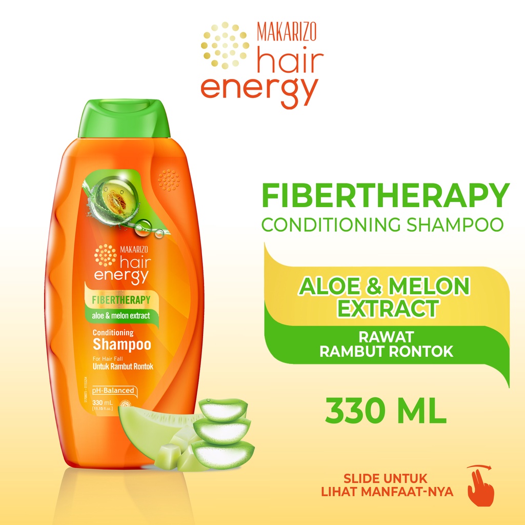 Makarizo Hair Energy Fibertherapy  Conditioning Shampoo Aloe & Melon 330 mL / Shampo Kondisioner