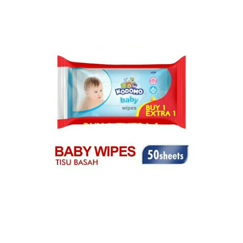 Kodomo Baby Wipes Aloe Vera 2X50's (EXP 2025)