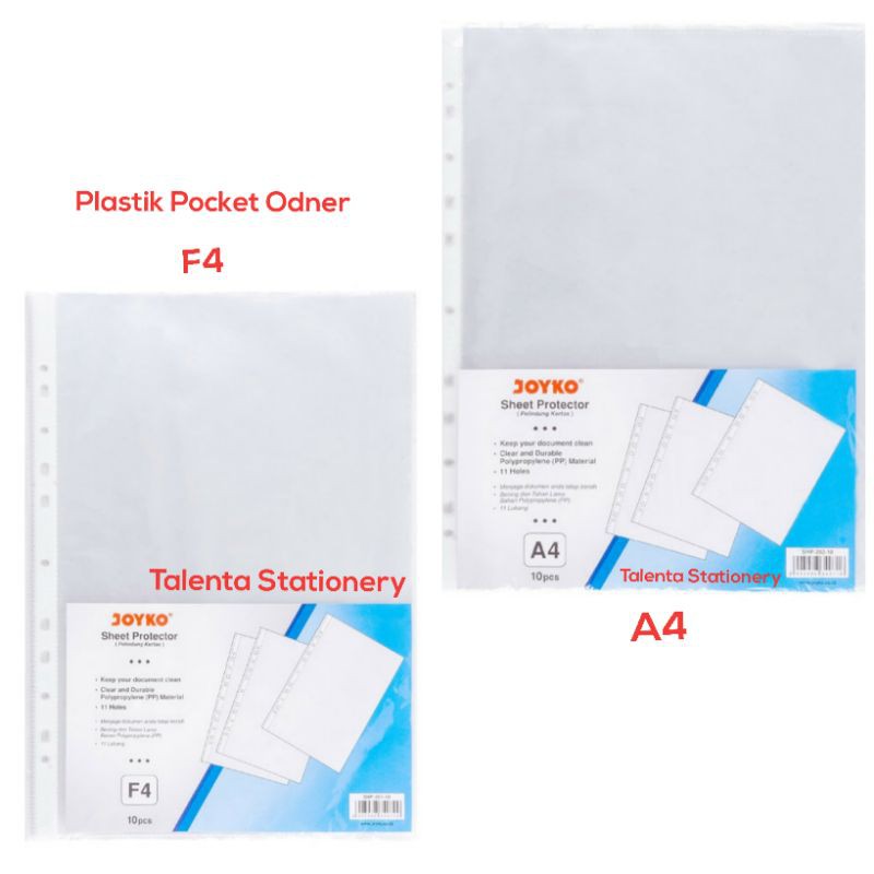 Sheet Protector Plastik Pocket Odrner Folio / A4 Joyko