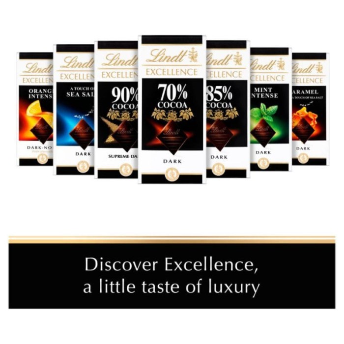 

LINDT DARK CHOCOLATE SWISS IMPORT PREMIUM PROMO 70 78 85 90 99% HALAL