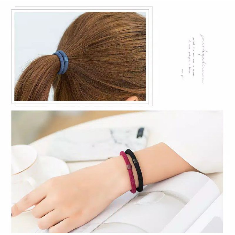 Ikat Rambut Korea Polos Tebal / Karet Rambut Polos Tebal Murah