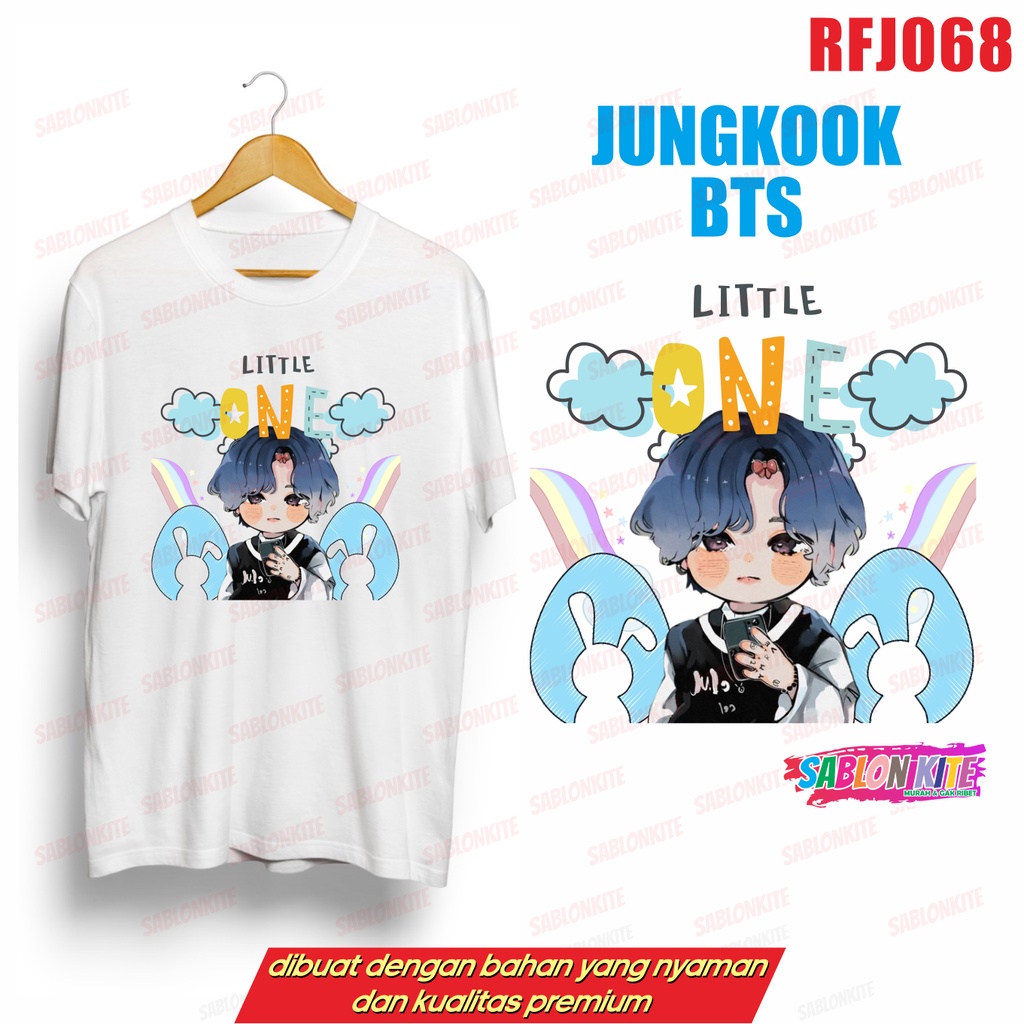 MURAH!!! KAOS KPOP JUNGKOOK CHIBI LITTLE ONE RFJ068 COMBED 30S