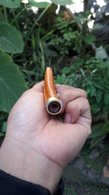 Pipa kayu galih secang warna natural 9-11cm