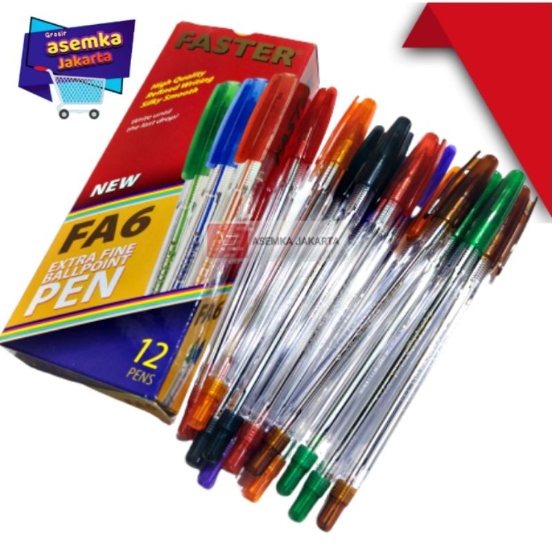 Pulpen Faster C6 C600 FA6 C8000 EC3 C6000 Ballpoint new bolpen pen 12pcs