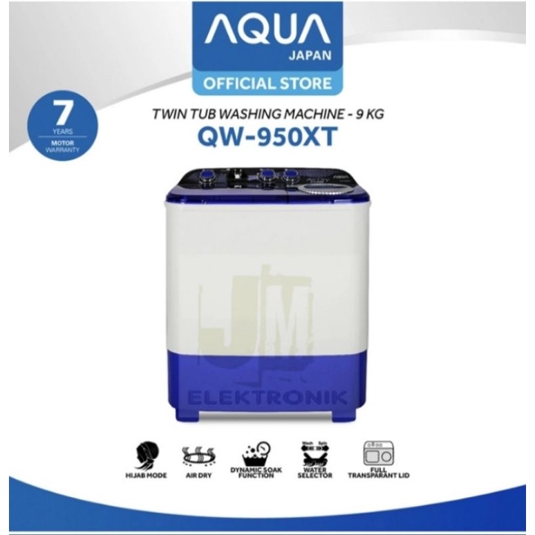 AQUA Mesin Cuci Twin Tub 9Kg  QW-950XT Hijab Series