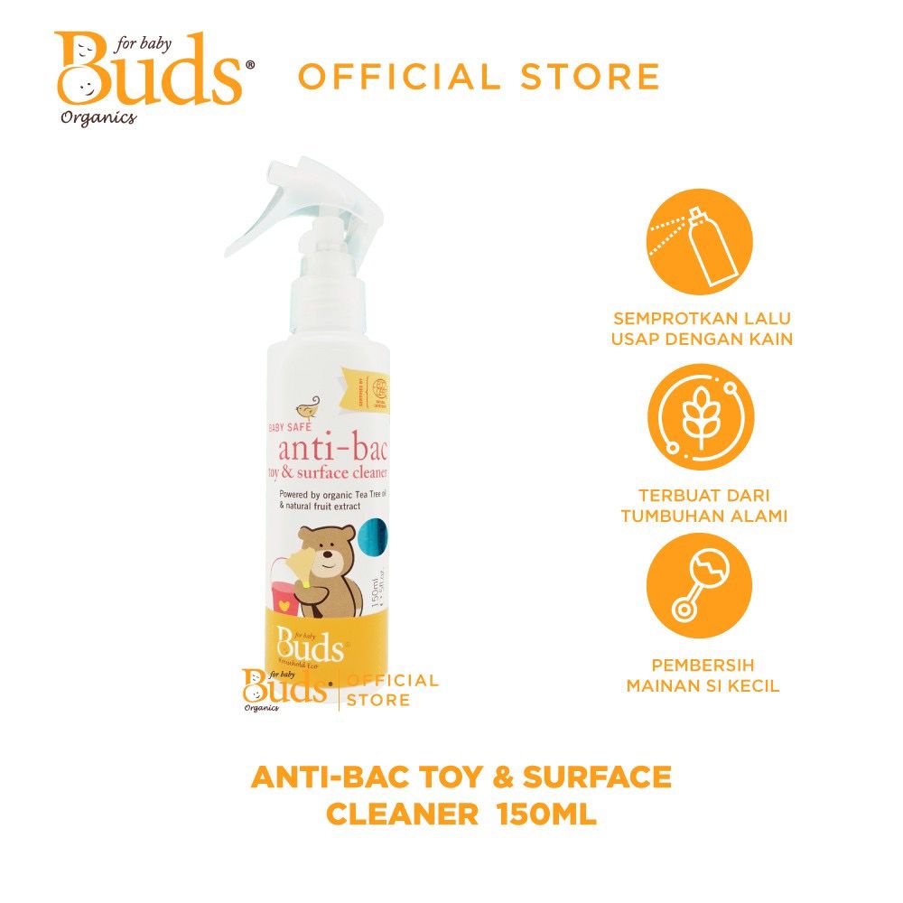 Buds Organics - Baby Safe Anti Bac Toy &amp; Surface Cleaner 150ml / Pembersih Mainan