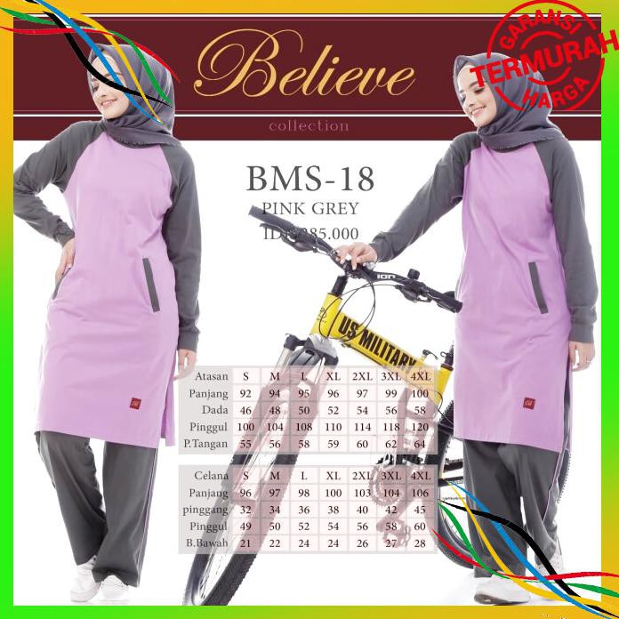 OLAHRAGA BAJU OLAHRAGA MUSLIMAH BELIEVE BMS 18 XXL BAYAR COD