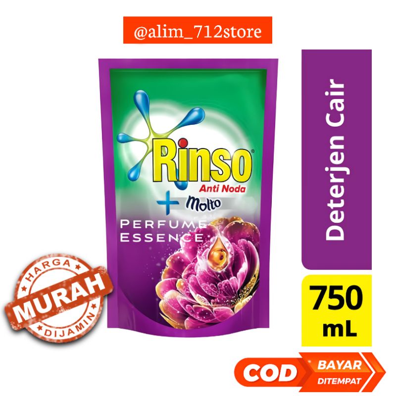 RINSO MOLTO DETERGENT CAIR PERFUME ESSENCE 750 ML MURAH BANGEET