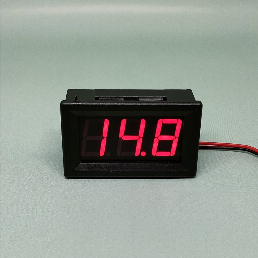 Voltmeter Digital Mini 0.56 inch 4 - 30 Volt DC 2 Kabel Dengan Frame