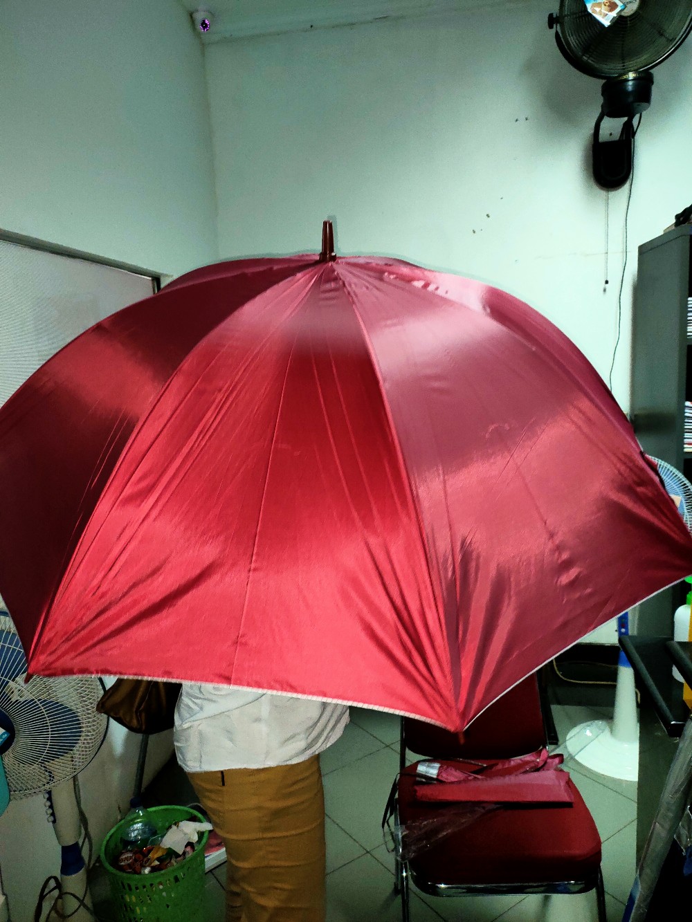 Payung Golf Jumbo Polos Silver Pelangi - Payung Mobil Besar Anti Uv