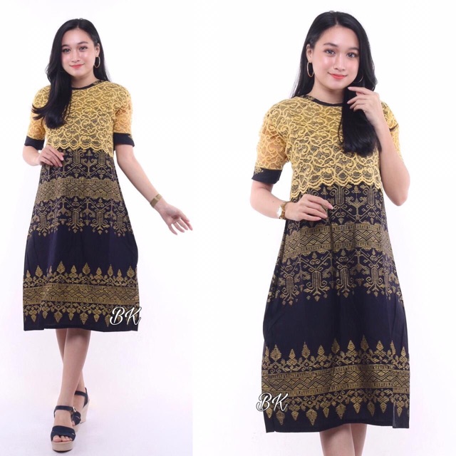 Midi Dress batik katun kekinian