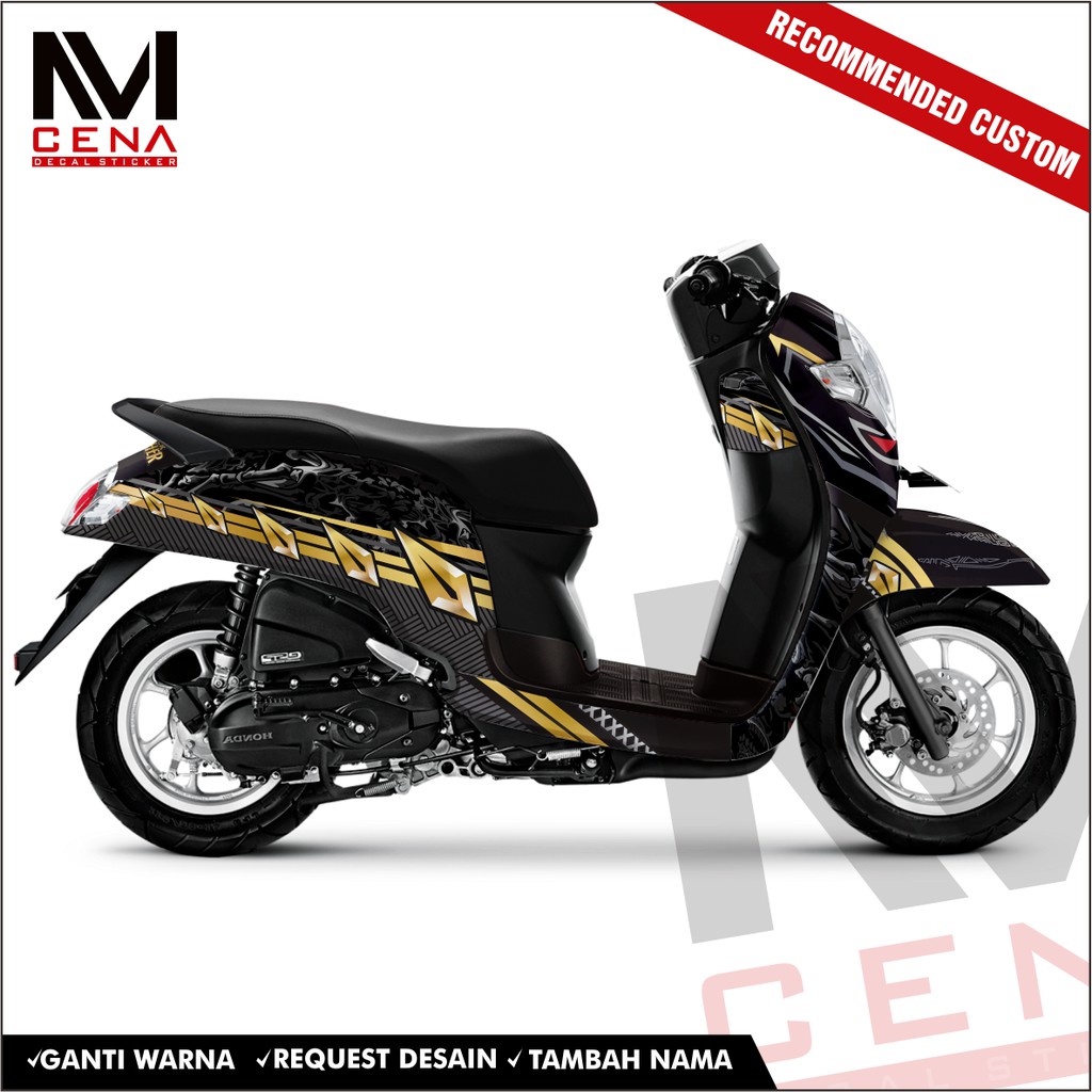 Sticker Decal Full body Scoopy New Sticker Scoopy Striping Scoopy black phanter Custom desain free