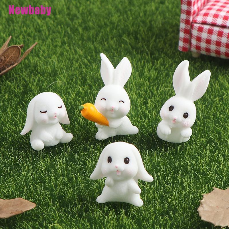 4pcs Miniatur Kelinci Wortel Paskah Mini Untuk Dekorasi Taman