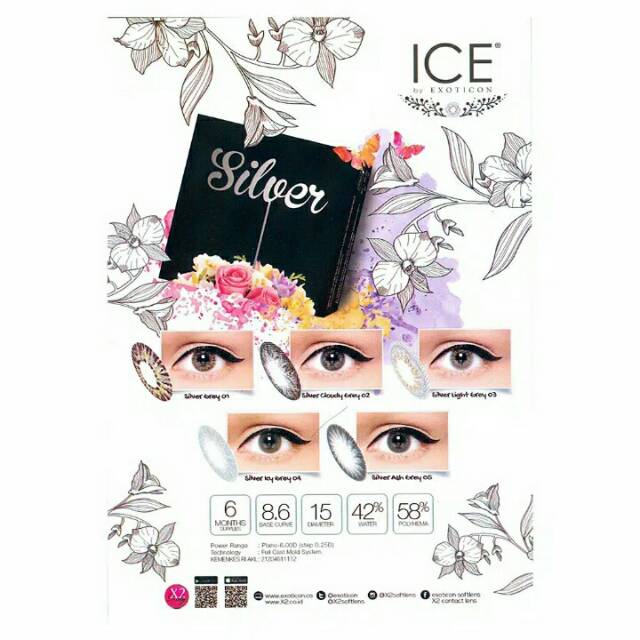 Softlens exoticon ice silver normal