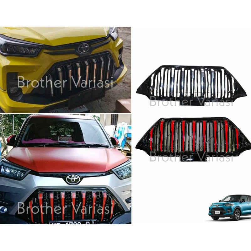 Grill Depan Toyota Raize 2021 Prado List Chrome Merah