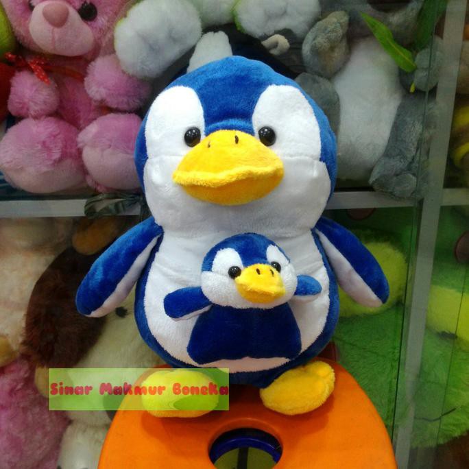 Boneka Pinguin Mom And Baby Alaska Sampolaino Lucu Uk Medium