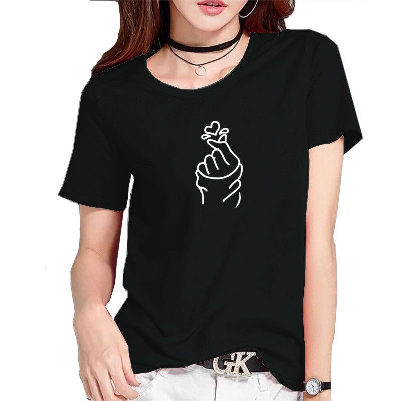 KAOS WANITA/ATASAN WANITA/LENGAN PENDEK/KAOS KEKINIAN/ATASAN KEKINIAN/SARANGHAE/LOVE/T-SHIRT/DISTRO/O-NECK