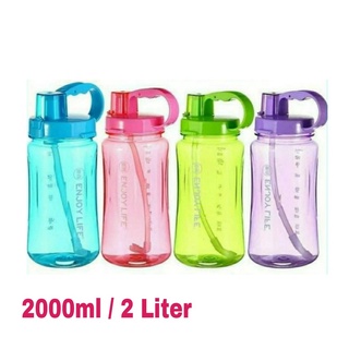 Jual Botol Minum Besar Enjoy Life 2 Liter M019-2 / Big Straw Water ...