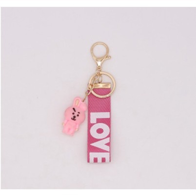 AZAHRA Gantungan Kunci BT21 Love Gold Aksessoris Tas BTS  Kpop Keychain Import