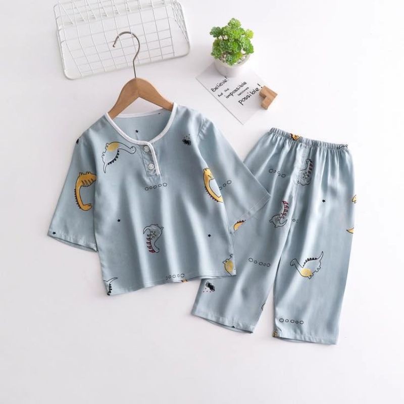 AN-28 Piyama  baju tidur anak katun organik premium Quality / Piyama Anak Motif Lucu