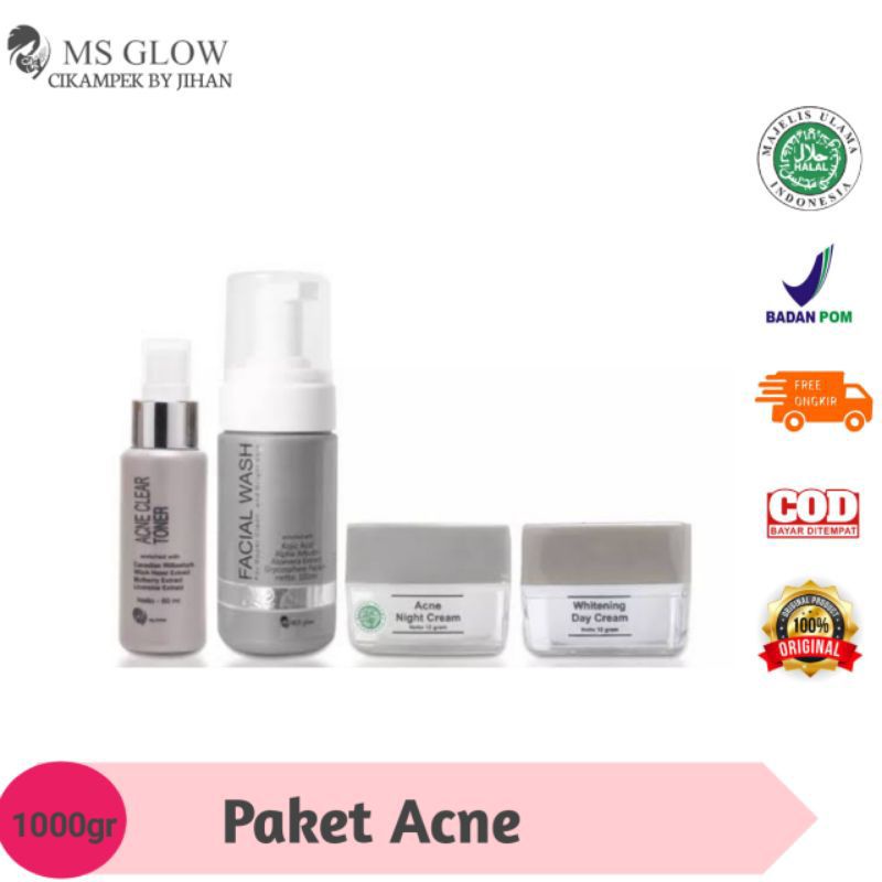 Paket acne lengkap Ms Glow