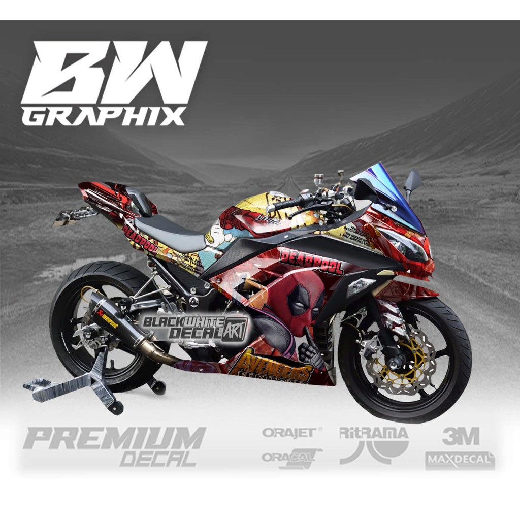 Decal / Dekal ZX 250FI / Ninja 250 FI DEADPOOL Stiker / sticker