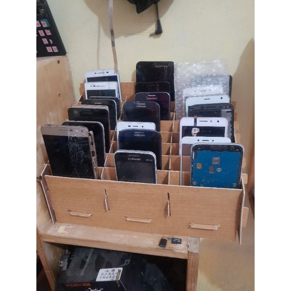 rak hp servisan 24 slot RAK KOTAK KAYU SPAREPART HP - RAK MULTIGUNA - RAK CETAKAN IC DISPLAY