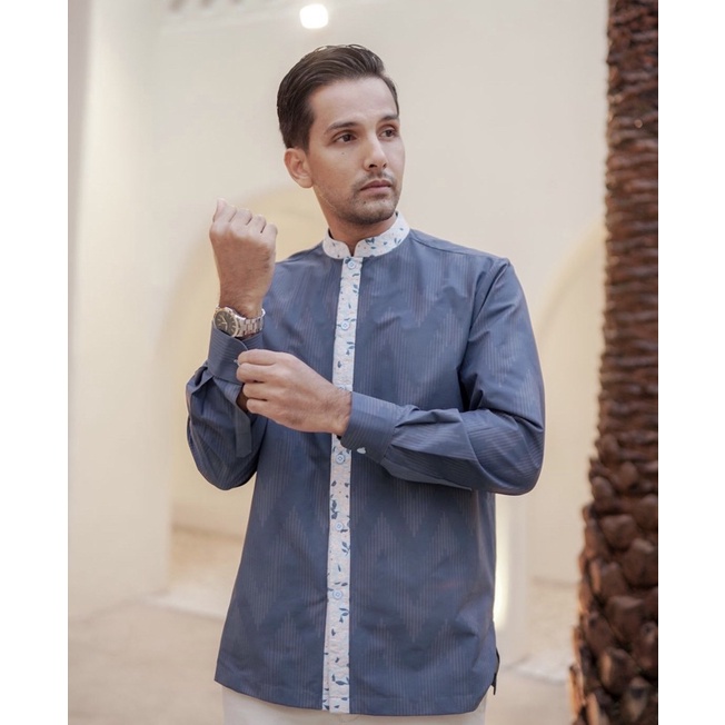 Barri Shirt Blue Benang Jarum Size M