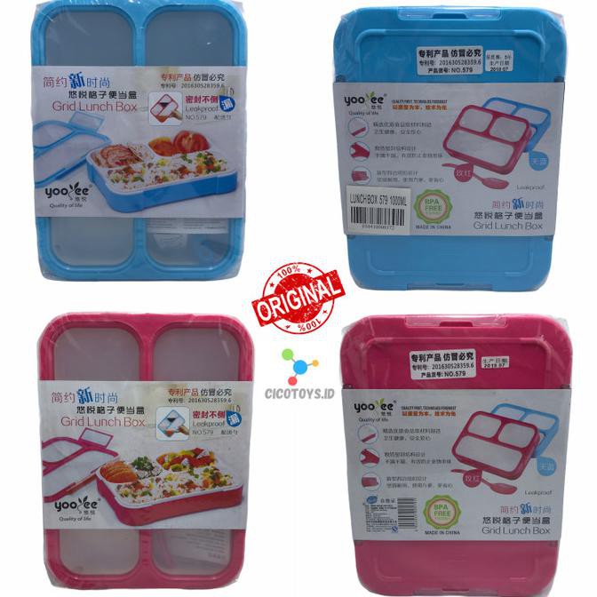 Update YOOYEE TEMPAT MAKAN TEMPAT BEKEL LUNCH BOX 3 SEKAT KARET ANTI TUMPAH