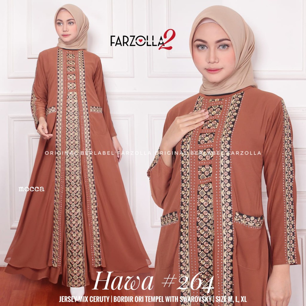 Abaya Turkey GAMIS hawa #264 seri warna CERAH bordir//turki saudi// Abaya FARZOLLA