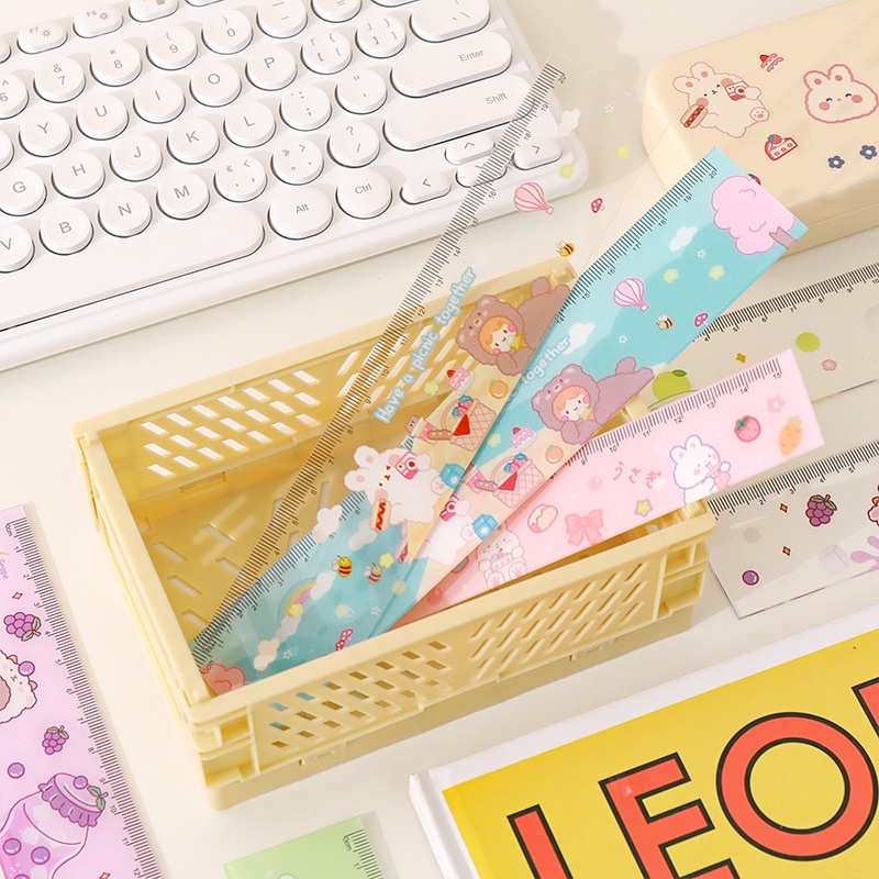 KENSHO Penggaris 15 20 cm Karakter Korea Import Lucu Pastel Imut