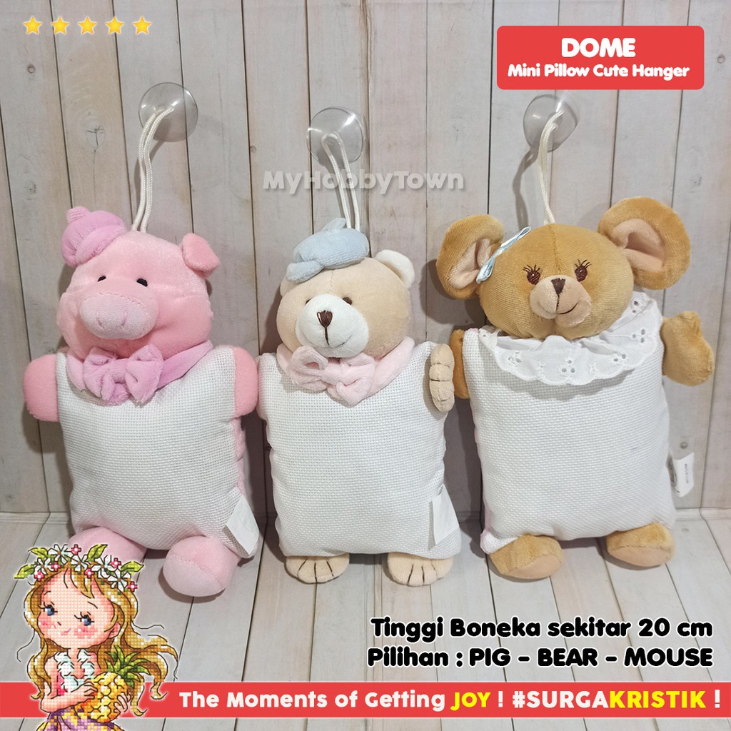 Gantungan Boneka Bantal Sulam Kristik Strimin Baby Mouse Tikus F-077