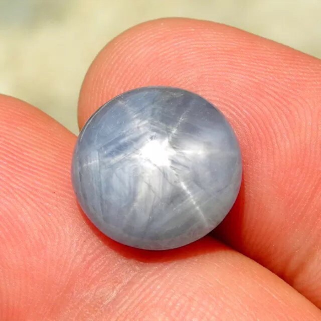 Big 10.44ct Natural Star Sapphire + Memo Safir Biru Batu Cincin Akik