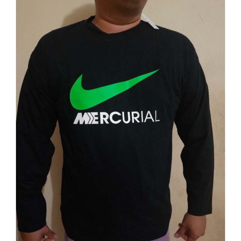 KAOS BAJU LENGAN PANJANG FASHION BRANDED PRIA WANITA NIKE MERCURIAL COTTON COMBED