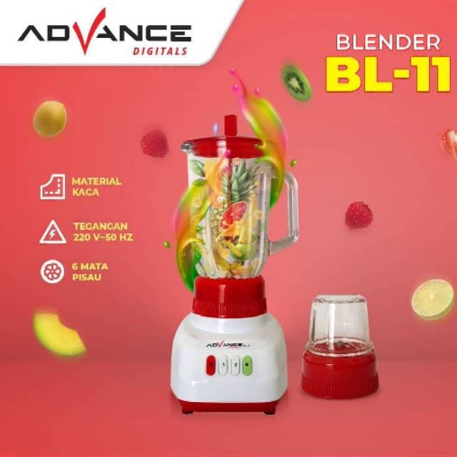 Advance BL 11 blander kaca/penggiling 2 in1 Terbaru 6 mata pisau new original