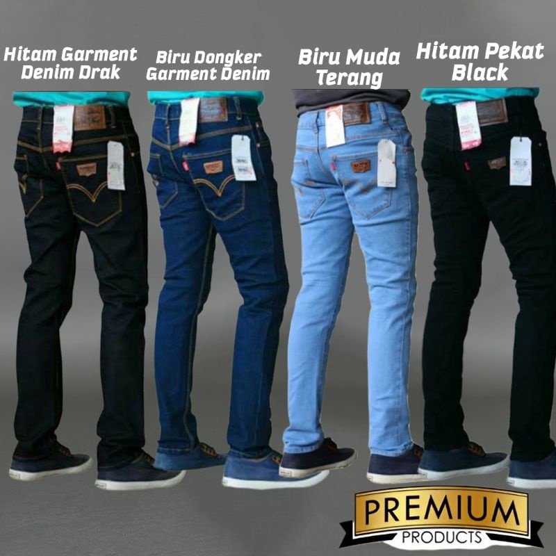 Celana jeans pria panjang slimfit skinny denim pensil jins slim fit jeans bahan bagus Nyaman ufc lar