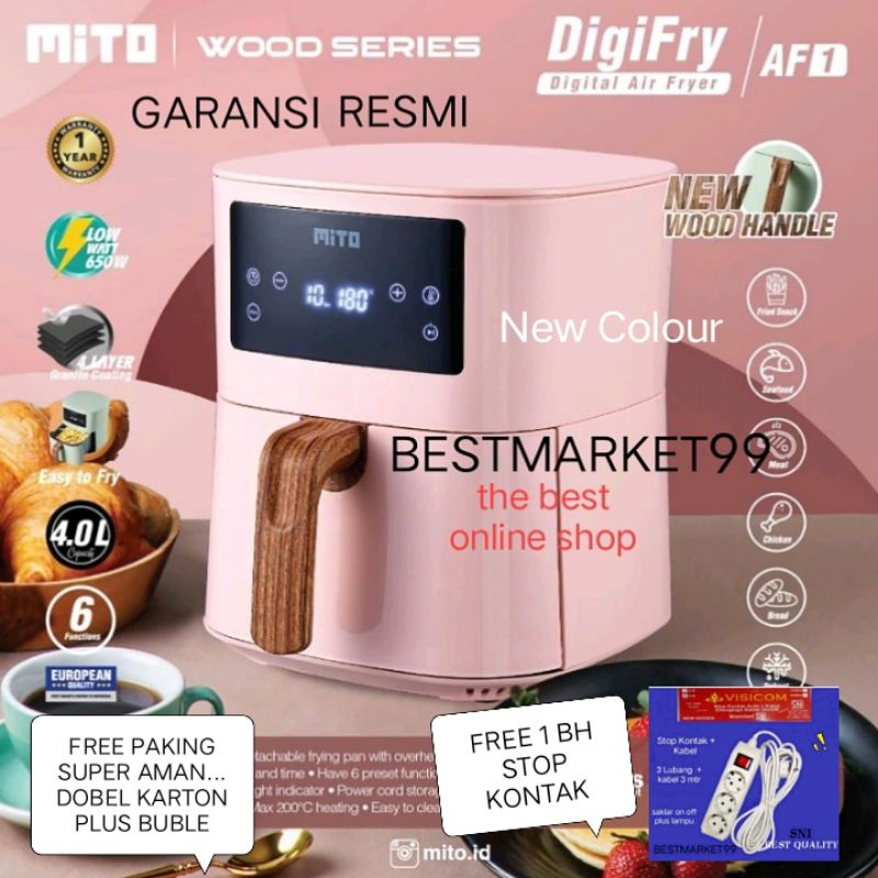 MITO AF 1 Digital Air Fryer AF1 4 ltr Low Watt Promo 11.11 Free Paking Aman Buble+ dobel karton