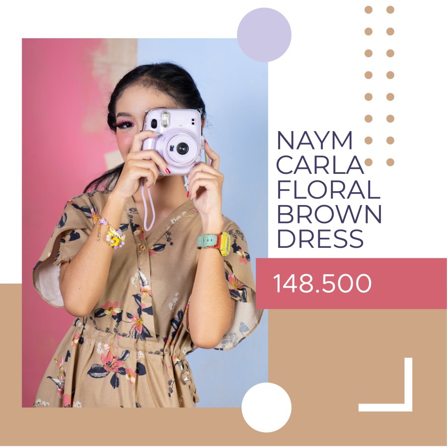 NAYM CARLA FLORAL BROWN DRESS