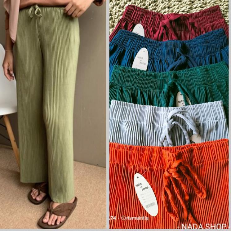 Recomended Celana Plisket Kulot Plisket Lidi Tali Hyget Termurah