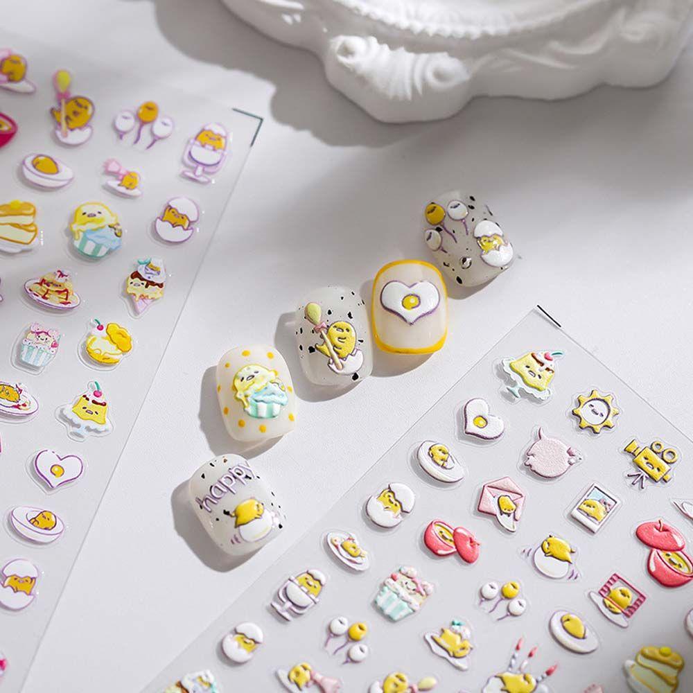 AUGUSTINA Agustina Stiker Kuku 3D Relief Perekat Diri Pola Tidak Teratur Astronot Manicure Aksesoris Nail Art Dekorasi
