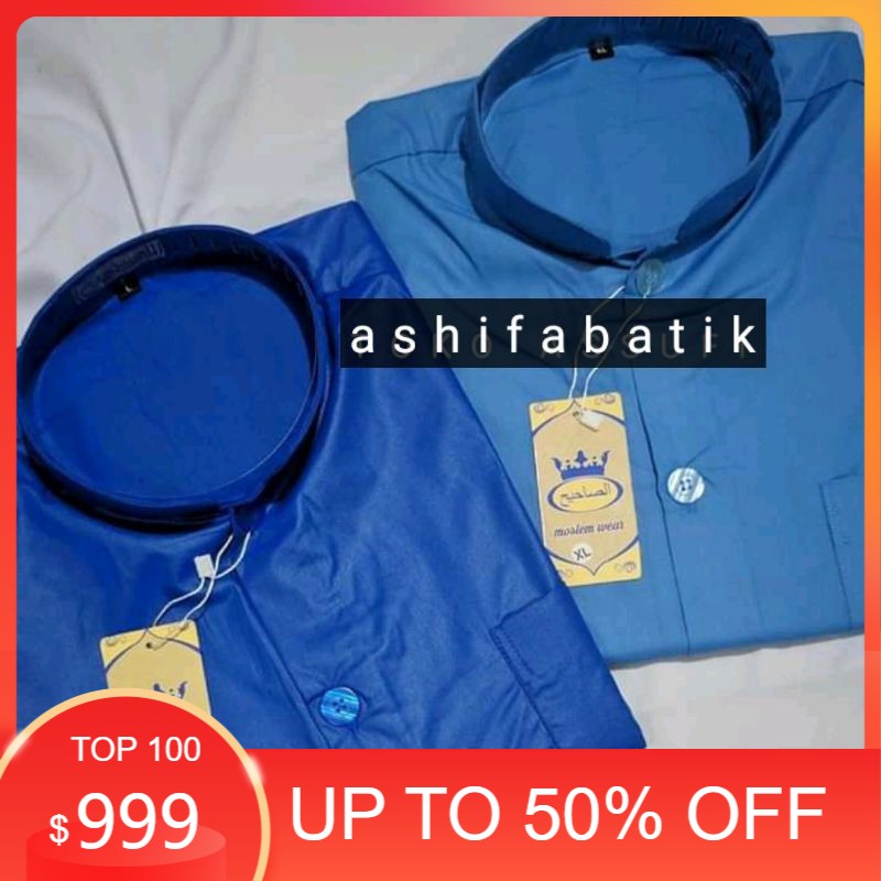Baju koko putih polos HAIBAH/HABAIB/koko polos