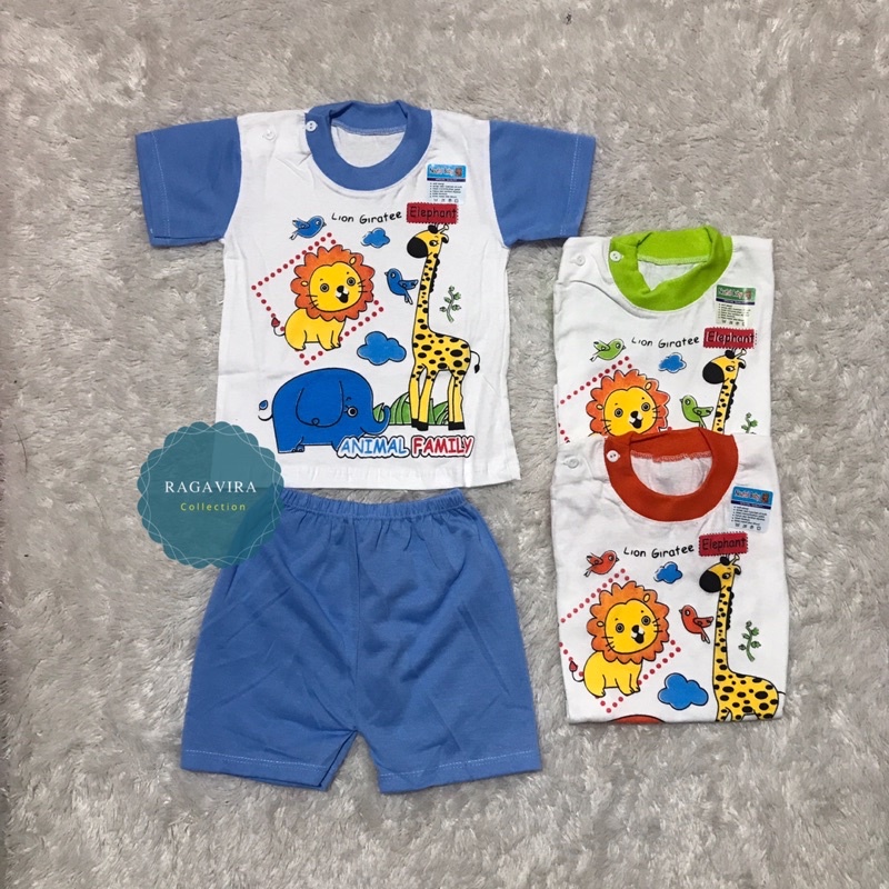 BAJU BAYI animal family Setelan 3-18- Bulan (PD017)