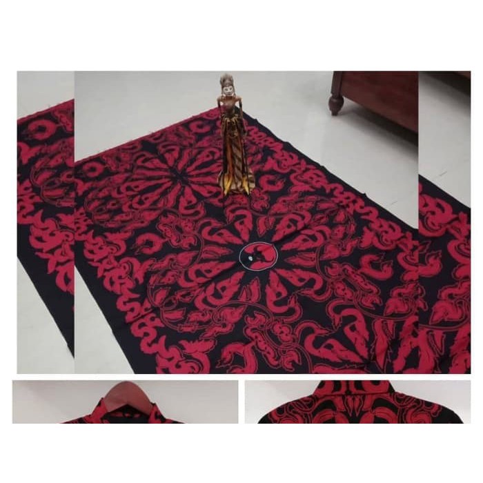 Kain Kemeja Batik Pria Solo Modern Full Furing Motif Partai PDI Perjuangan PDIP UWER MERAH PEKSI WIG