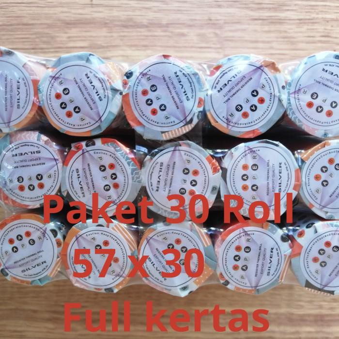 

Kertas / ( Isi 30 Roll) Kertas Print Kasir Thermal Paper Roll 57 X 30 / 57X30