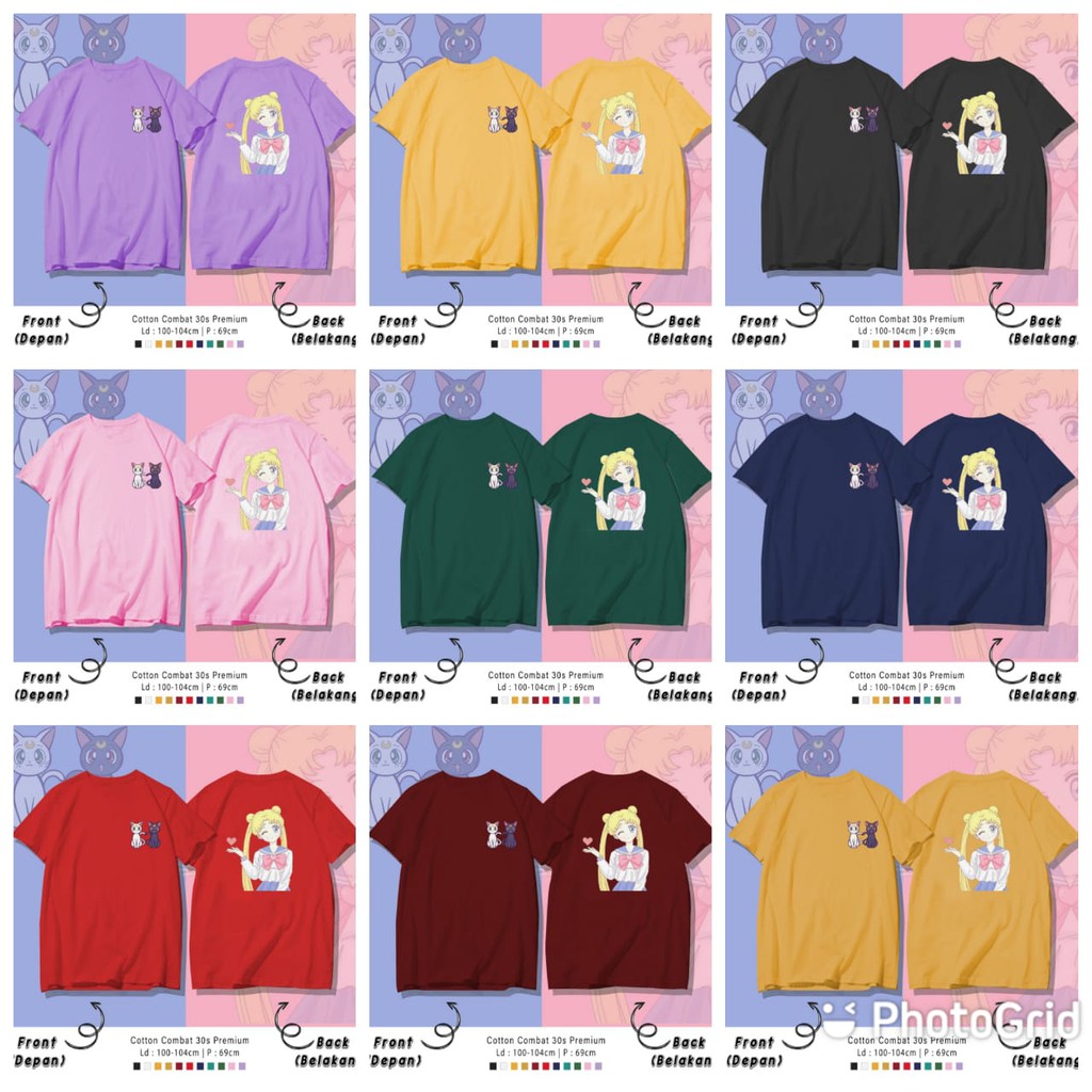 SHAILOR MOON  / TERMURAH BAJU KAOS KATUN WANITA/ PRIA UNISEX LENGAN PENDEK / TUMBLR TEE