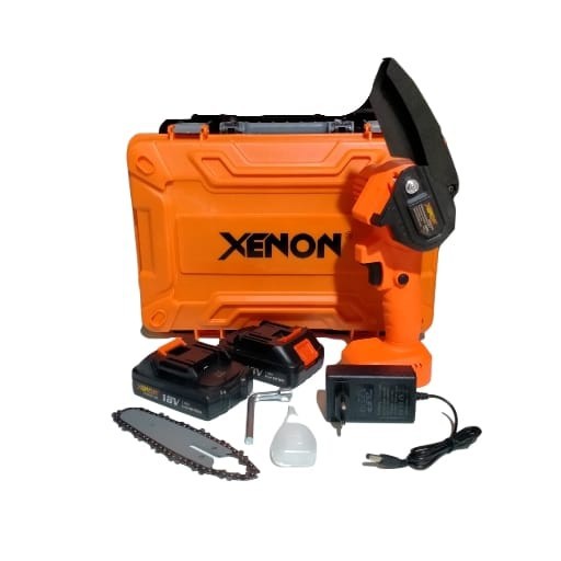 Mini Chainsaw Baterai XENON CDMCS1845 Cordless Mini Chain Saw 18V 4"