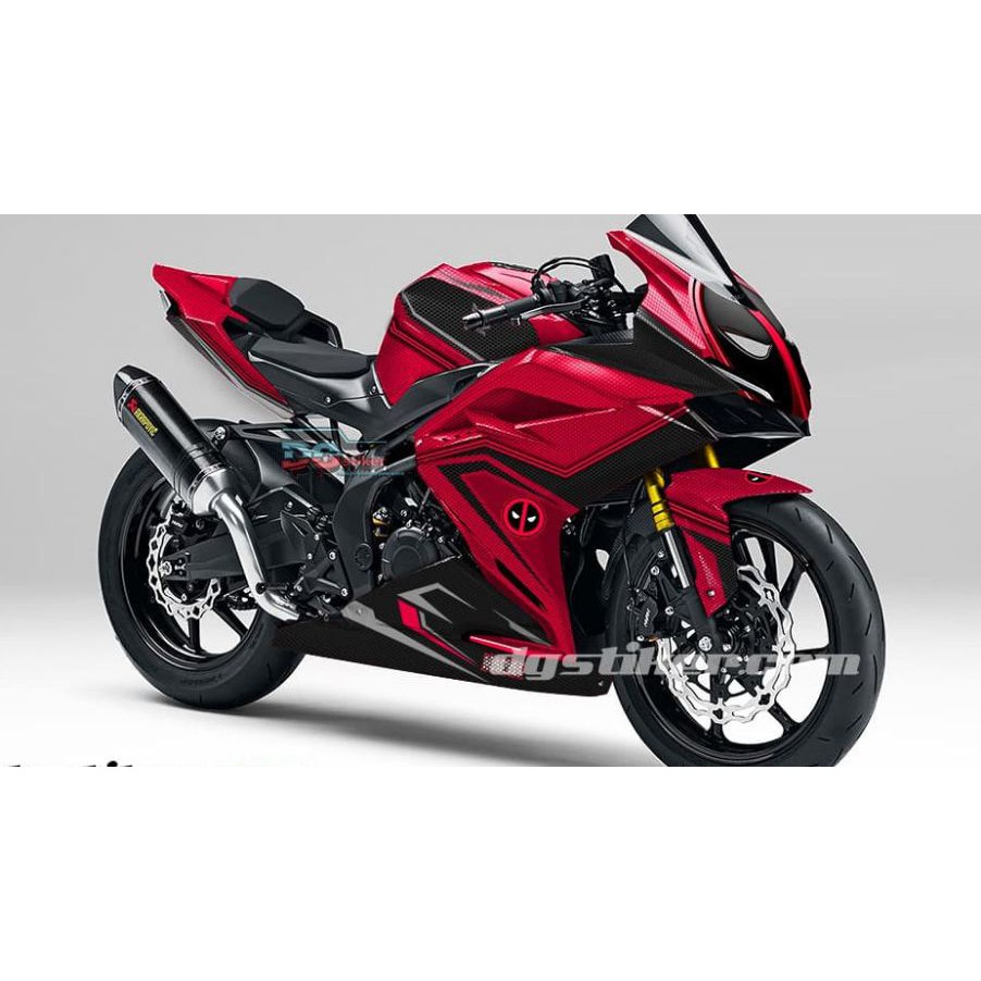 Modifikasi Decal Dekal Sticker Graphic Sticker Honda CBR250RR Merah Deadpool Shopee Indonesia